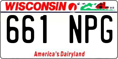 WI license plate 661NPG