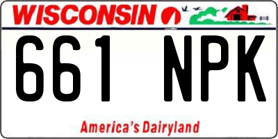WI license plate 661NPK