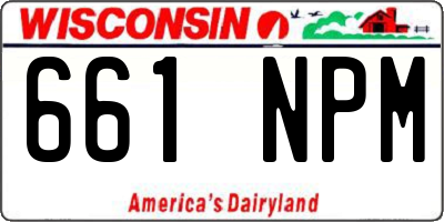 WI license plate 661NPM