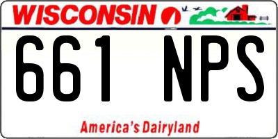 WI license plate 661NPS