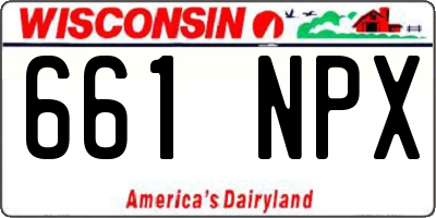 WI license plate 661NPX