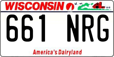WI license plate 661NRG
