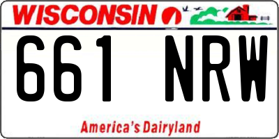 WI license plate 661NRW
