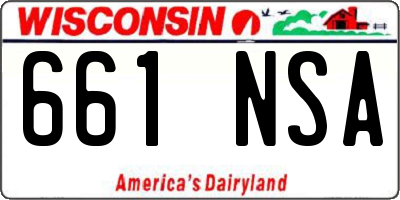 WI license plate 661NSA
