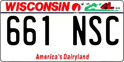 WI license plate 661NSC