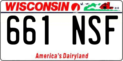 WI license plate 661NSF