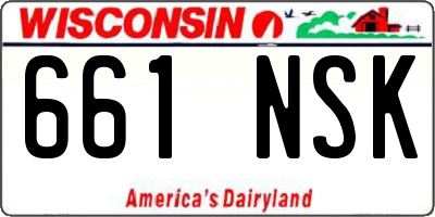 WI license plate 661NSK