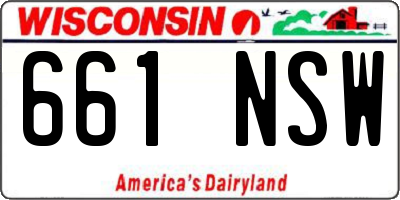WI license plate 661NSW