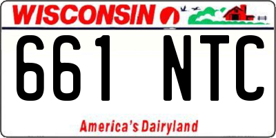 WI license plate 661NTC
