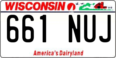 WI license plate 661NUJ