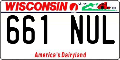 WI license plate 661NUL