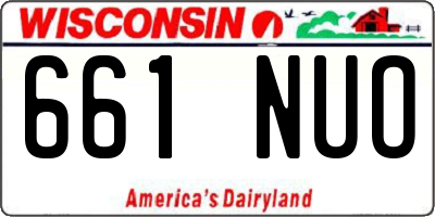WI license plate 661NUO