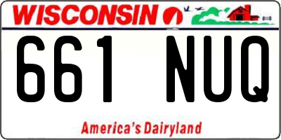 WI license plate 661NUQ
