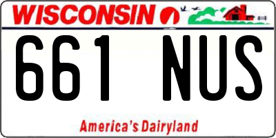 WI license plate 661NUS