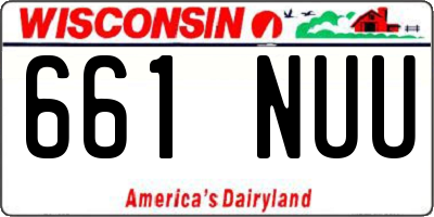 WI license plate 661NUU
