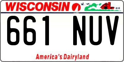 WI license plate 661NUV