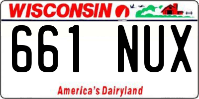 WI license plate 661NUX