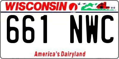 WI license plate 661NWC