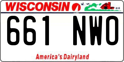 WI license plate 661NWO