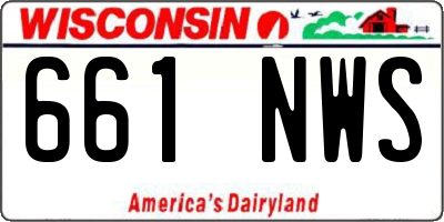 WI license plate 661NWS