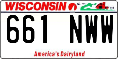 WI license plate 661NWW
