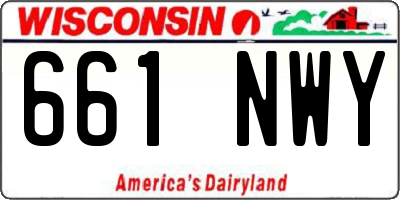 WI license plate 661NWY