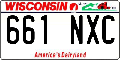 WI license plate 661NXC