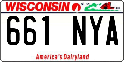 WI license plate 661NYA