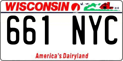 WI license plate 661NYC