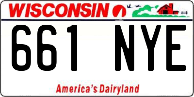 WI license plate 661NYE