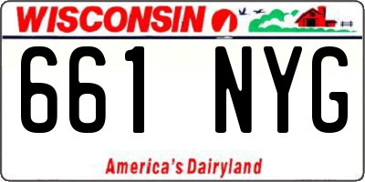 WI license plate 661NYG