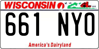 WI license plate 661NYO