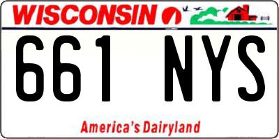 WI license plate 661NYS