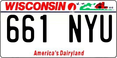 WI license plate 661NYU