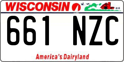 WI license plate 661NZC