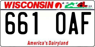 WI license plate 661OAF
