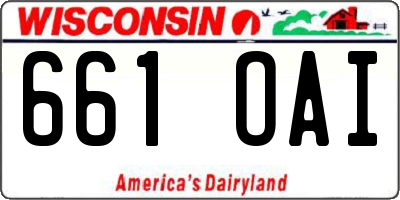 WI license plate 661OAI