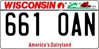 WI license plate 661OAN