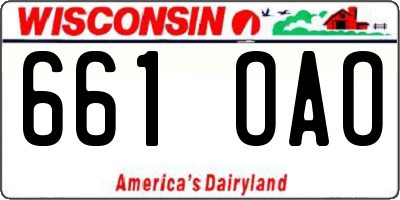 WI license plate 661OAO