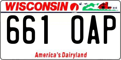 WI license plate 661OAP