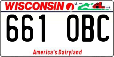 WI license plate 661OBC