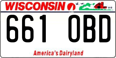 WI license plate 661OBD