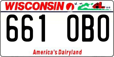 WI license plate 661OBO