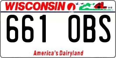 WI license plate 661OBS