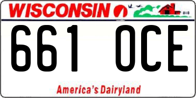 WI license plate 661OCE