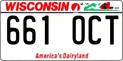 WI license plate 661OCT