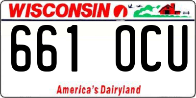 WI license plate 661OCU