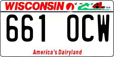 WI license plate 661OCW