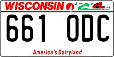 WI license plate 661ODC