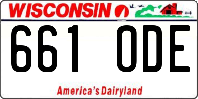WI license plate 661ODE